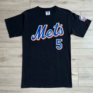 08’ Majestic NY Mets Jersey T-Shirt, David Wright #5, Y2K